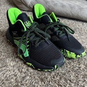 adidas Kids Black and Neon Green Sneakers